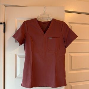 Figs Mauve V-Neck Women's Scrub Top XS